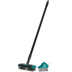 The Lakeside Collection Durable 3-In-1 Patio And Deck Brush With Telescopic Handle And Weed Pick