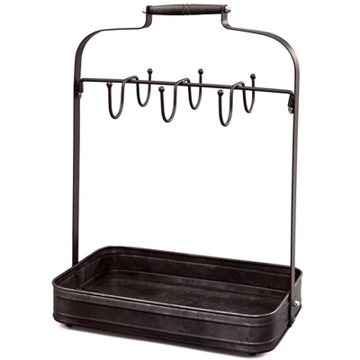 The Lakeside Collection Farmhouse Coffee Mug Rack Tray Kitchen Organizer Decor Black 5 The Lakeside Collection Farmhouse Coffee Mug Rack Tray Kitchen Organizer Decor Black - Image 3