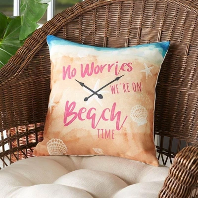 The Lakeside Collection Indoor/Outdoor Summer Fun Pillow - On Beach Time 3 The Lakeside Collection Indoor/Outdoor Summer Fun Pillow - On Beach Time