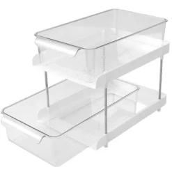 The Lakeside Collection Sliding Plastic Drawer Storage Organizer - 2-Tier -Home Properties GUEST 0a7e0658 e85c 46c7 b311 b08734891eae