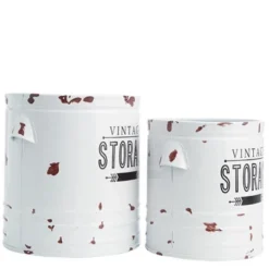 The Lakeside Collection Set Of 2 Vintage Storage Canisters -Home Properties GUEST 135e8fd6 3495 4681 8b7c 640e7599330c