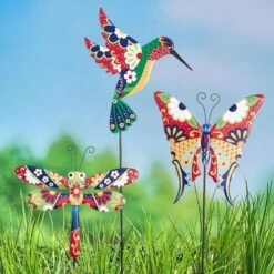 The Lakeside Collection Colorful Talavera-Inspired Garden Stakes -Home Properties GUEST 13d675b2 9788 49f7 890f 442a7b7c0f74