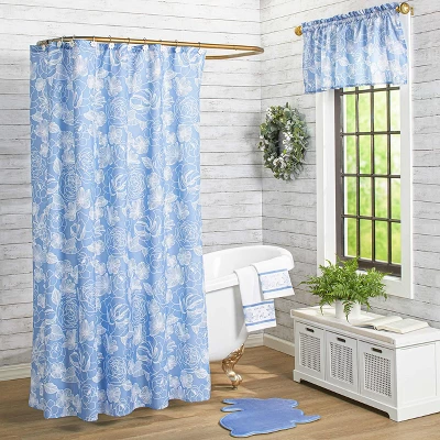 The Lakeside Collection Blue Floral Bath Collection - Valance 7 The Lakeside Collection Blue Floral Bath Collection - Valance - Image 5