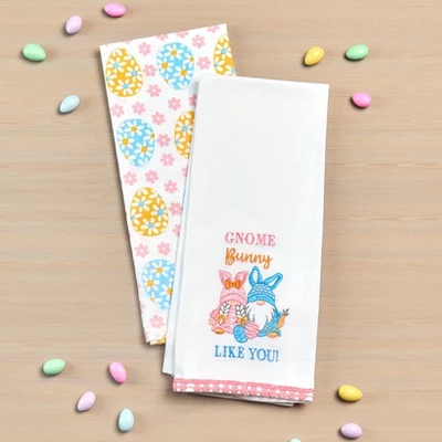 The Lakeside Collection Embroidered Kitchen Towels Gnome & Bunnies Set Of 2 7 The Lakeside Collection Embroidered Kitchen Towels Gnome & Bunnies Set Of 2 - Image 5