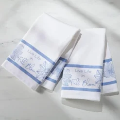 Blue Floral Set Of 2 Hand Towels -Home Properties GUEST 2146888a 179a 48dc a183 668ba5a12550