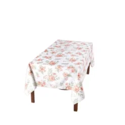The Lakeside Collection Zippered Outdoor Umbrella Hole Tablecloths - Terracotta Floral 60" X 84" -Home Properties GUEST 25f38244 5d6c 4e11 9f25 84c855f69e27