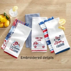 The Lakeside Collection Set Of 2 Embroidered Americana Kitchen Towels 10 The Lakeside Collection Set Of 2 Embroidered Americana Kitchen Towels -Home Properties GUEST 2879f406 b949 4864 b975 d0e92dd53fcd