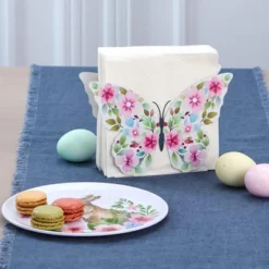 The Lakeside Collection Floral Easter Bunny Tabletop Serving For Entertaining Home Decor - Floral Butterfly Napkin Holder -Home Properties GUEST 2c8a91a2 e8e8 4706 8b80 0f4e6b347e1f