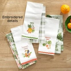The Lakeside Collection Set Of 2 Embroidered Tropical Kitchen Towels -Home Properties GUEST 2fef20fb fde4 46b7 a8cb 6638c1c3d57f