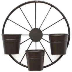 The Lakeside Collection Wagon Wheel Fence Or Planter - Planter
