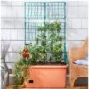 The Lakeside Collection Vegetable Planter With Wheels And Trellis - 58 Inch Self Watering