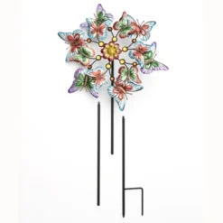The Lakeside Collection Windspinner Stakes Garden Metallic Butterfly Ladybug And Hummingbird - Butterfly -Home Properties GUEST 3c8bd03e 288d 4b17 9e1a 6eb3841d64b0