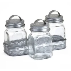 The Lakeside Collection Set Of 3 Glass Canisters In Galvanized Tray 13 The Lakeside Collection Set Of 3 Glass Canisters In Galvanized Tray -Home Properties GUEST 3cb6c274 4f27 4cfa 992e 230df763d5f6
