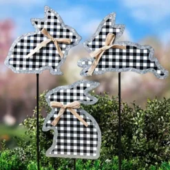 The Lakeside Collection Galvanized Gingham Bunny Stakes 20 The Lakeside Collection Galvanized Gingham Bunny Stakes -Home Properties GUEST 3e320d29 e787 4c89 ba10 44e0686ebea7