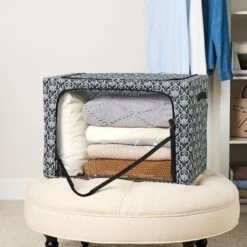 The Lakeside Collection Damask Bedroom Or Closet Storage Bin Organizer - Window Storage Bin -Home Properties GUEST 4173480b ef50 4777 9855 6476bc4d2959