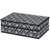 The Lakeside Collection Damask Bedroom Or Closet Storage Bin Organizer - Slim Storage Bin With Lid -Home Properties GUEST 424f2a34 e941 4649 bc71 04789bce0d93