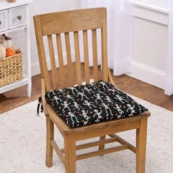The Lakeside Collection Dancing Skeleton Chair Pad With Ties -Home Properties GUEST 4b027aa4 ce11 4132 99e7 bb520d8290c2