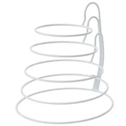 The Lakeside Collection Bowl Holder Rack Metal Mixing Bowl Organizer White 4-Tier