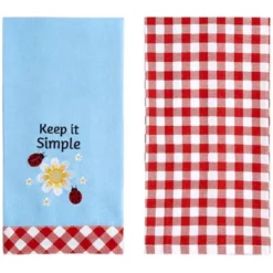 The Lakeside Collection Set Of 2 Daisy And Ladybug Kitchen Towels - Keep It Simple -Home Properties GUEST 4c770ee3 b42a 44e5 8682 a19a84d65f9c