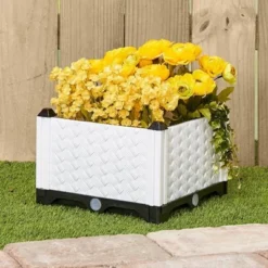 The Lakeside Collection Planter Garden Plastic 12 Inch Raised Self Watering Black Or White - 12" Raised Plastic Planter White -Home Properties GUEST 4e6a5e66 9808 4bef 9c80 d6d0aa4723d9