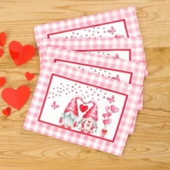 The Lakeside Collection Valentine Gnome - Set Of 4 Placemats -Home Properties GUEST 4e96d325 35f4 4937 86a6 6b98da683f5c