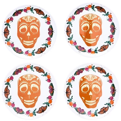The Lakeside Collection Set Of 4 Fiesta Skull And Butterfly Plates 6 The Lakeside Collection Set Of 4 Fiesta Skull And Butterfly Plates - Image 4
