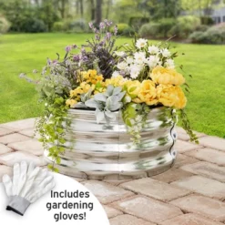 The Lakeside Collection Round Galvanized Raised Garden Bed Kit -Home Properties GUEST 4f667c25 89dd 4d4b 8290 1baa83d5f2dc