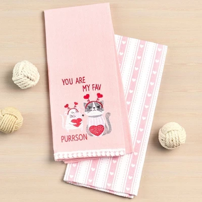 The Lakeside Collection Set Of 2 Valentine's Day Embroidered Kitchen Towels 4 The Lakeside Collection Set Of 2 Valentine's Day Embroidered Kitchen Towels - Image 2