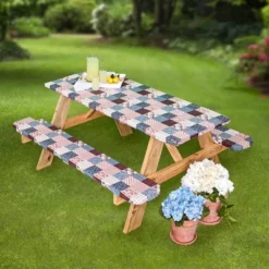The Lakeside Collection 3-Pc. Custom-Fit Picnic Table Covers -Home Properties GUEST 5839c696 2568 4121 b5b5 4e1259ba2e4a