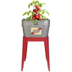 The Lakeside Collection Planter Beverage Tub Two In One Galvanized With Bottle Opener -Home Properties GUEST 5e8bd942 2853 45ea be15 163aa49590f2