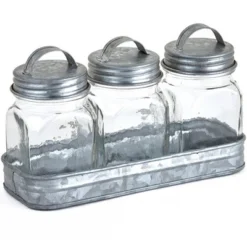 The Lakeside Collection Set Of 3 Glass Canisters In Galvanized Tray 14 The Lakeside Collection Set Of 3 Glass Canisters In Galvanized Tray -Home Properties GUEST 66707d7b b07c 4371 834e 57586e839f3a