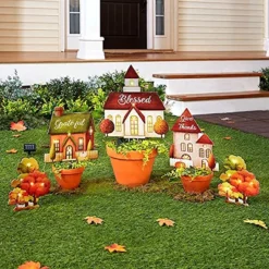 The Lakeside Collection Lighted Village Stakes - Farmhouse Holiday Decor - Set Of 5 -Home Properties GUEST 668bd183 394f 426d 91f2 cd28e236f188