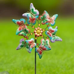 The Lakeside Collection Windspinner Stakes Garden Metallic Butterfly Ladybug And Hummingbird - Butterfly -Home Properties GUEST 67c7bee7 3a38 4372 a739 b5b4a45e8daf