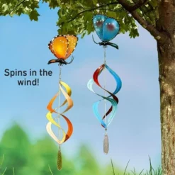 The Lakeside Collection Butterfly Wind Spinners - Orange -Home Properties GUEST 68dc18bc f6ea 49b7 9d24 f510bdedd769
