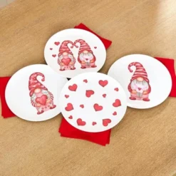 The Lakeside Collection Valentine's Day Whimsical Gnome Printed Tabletop Collection - Set Of 4 Melamine Plates 8 The Lakeside Collection Valentine's Day Whimsical Gnome Printed Tabletop Collection - Set Of 4 Melamine Plates -Home Properties GUEST 6a649769 c7e3 4f5d 8db9 12fb633b140e