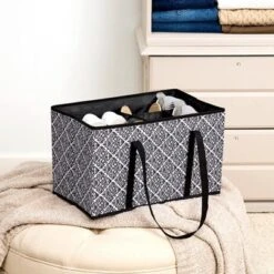 The Lakeside Collection Closet Shoe Storage Organizer Bag In Fashion Prints - Black Damask -Home Properties GUEST 74a16a1b 67fd 4352 b9f6 5a8119c79548