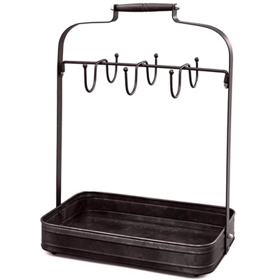 The Lakeside Collection Farmhouse Coffee Mug Rack Tray Kitchen Organizer Decor Black 3 The Lakeside Collection Farmhouse Coffee Mug Rack Tray Kitchen Organizer Decor Black