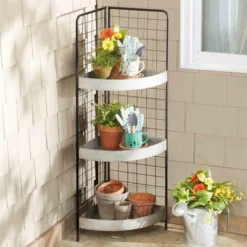 The Lakeside Collection 3-Tier Metal Corner Shelves -Home Properties GUEST 79458f17 5484 452b 824a 4bb3fdd3a9d2