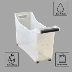 The Lakeside Collection Rolling Storage Bin With Wheels On The Bottom -Home Properties GUEST 7946d7e8 93c8 43c3 b976 835745d86917