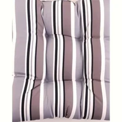 The Lakeside Collection Striped Outdoor Cushion Collection - Gray Stripe Wicker Settee