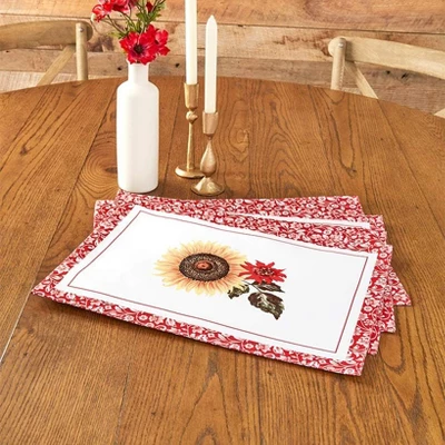 The Lakeside Collection Jacobean Sunflower Set Of 4 Placemats And Runner - Set Of 4 Placemats 4 The Lakeside Collection Jacobean Sunflower Set Of 4 Placemats And Runner - Set Of 4 Placemats - Image 2