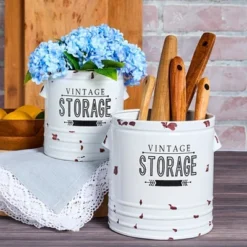 The Lakeside Collection Set Of 2 Vintage Storage Canisters -Home Properties GUEST 7f1e6e43 4503 4c2c b578 27687494de67