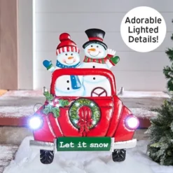 The Lakeside Collection Lighted LED Let It Snow Snowman Couple Red Truck Yard Stake 8 The Lakeside Collection Lighted LED Let It Snow Snowman Couple Red Truck Yard Stake -Home Properties GUEST 87b57f32 ca12 4d13 9216 6c83af64177e