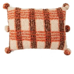 Harvest Accent Throw Pillow With Texture And Pom-Poms -Home Properties GUEST 87c1f4cd 7c5a 4344 98fa 843f2de0c690