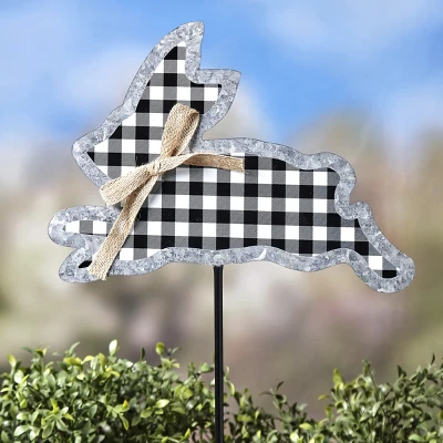 The Lakeside Collection Galvanized Gingham Bunny Stakes 7 The Lakeside Collection Galvanized Gingham Bunny Stakes - Image 5