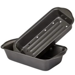 The Lakeside Collection Nonstick Meatloaf Pan With Drain Tray Reduce Fat -Home Properties GUEST 95164f56 ce1d 4703 bb45 96bfa556f91f