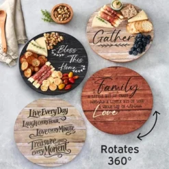 The Lakeside Collection 12" Sentiment Lazy Susan -Home Properties GUEST 9b9d5f82 ad78 4e39 9bc5 b9398ba1e583