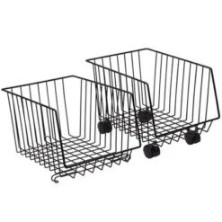 The Lakeside Collection Set Of 2 Stackable Storage With Wheels -Home Properties GUEST 9c06b9f8 1c44 4145 b6d4 507713445485