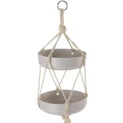 The Lakeside Collection Macrame Bird Feeder And Waterer -Home Properties GUEST a143277b 67db 4e4e beaf 87a25e550e29