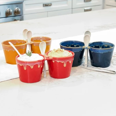 The Lakeside Collection Double Dip Bowls With Spoons - Double Dip Bowls With Spoon Red 3 The Lakeside Collection Double Dip Bowls With Spoons - Double Dip Bowls With Spoon Red